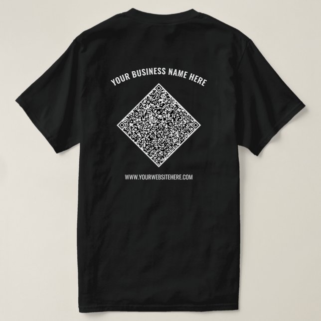 Your QR Code Custom Text Business T-Shirt Template (Design Back)