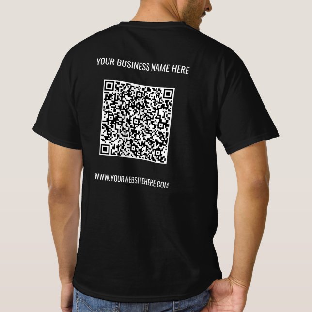 Your QR Code Custom Text Company T-Shirt Template (Back)