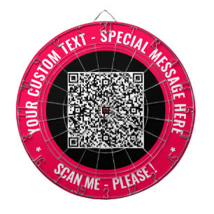 Your QR Code Custom Text Dart Board Choose Colours