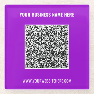Your QR Code Custom Text Glass Coaster Example