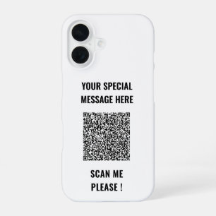 Your QR Code Custom Text iPhone Case Choose Colour