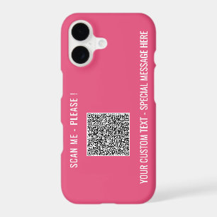 Your QR Code Custom Text iPhone Case Choose Colour
