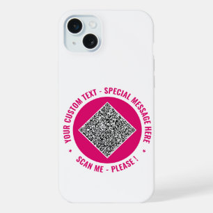 Your QR Code Custom Text iPhone Case Choose Colour