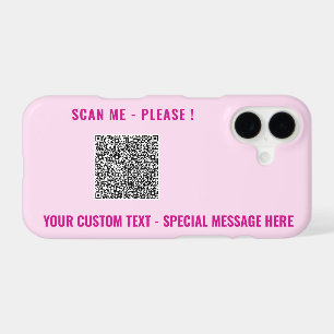 Your QR Code Custom Text iPhone Case Choose Colour