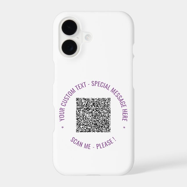 Your QR Code Custom Text iPhone Case Example (Back)