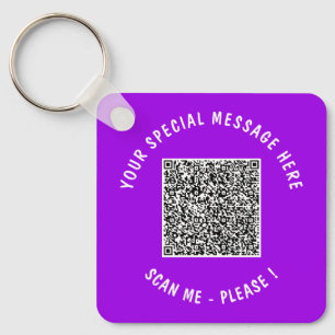 Your QR Code Custom Text Keychain or Choose Colour