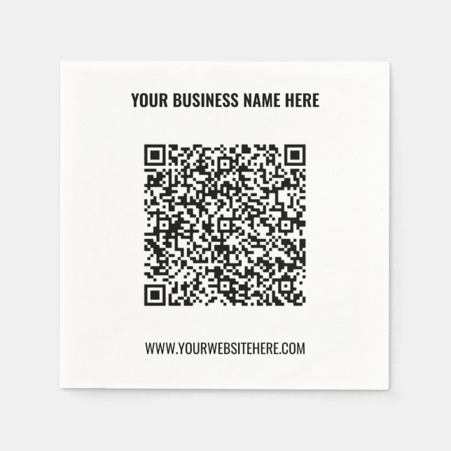 Your QR Code Custom Text Napkins Choose Colours (Front)