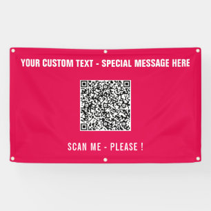 Your QR Code Custom Text Party Banner Choose Colou