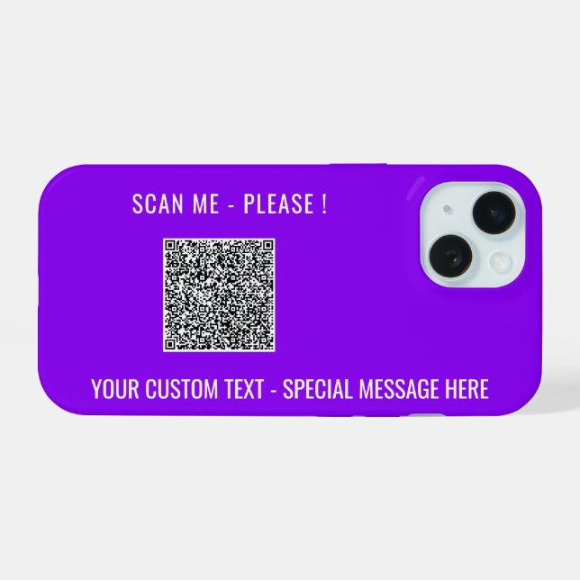 Your QR Code Custom Text Personalised iPhone Case (Back Horizontal)