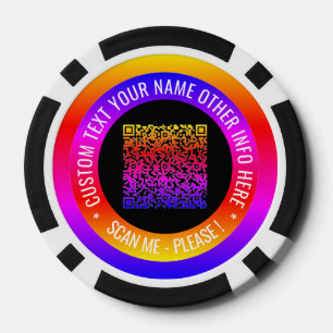Your QR Code Custom Text Personalised Poker Chips