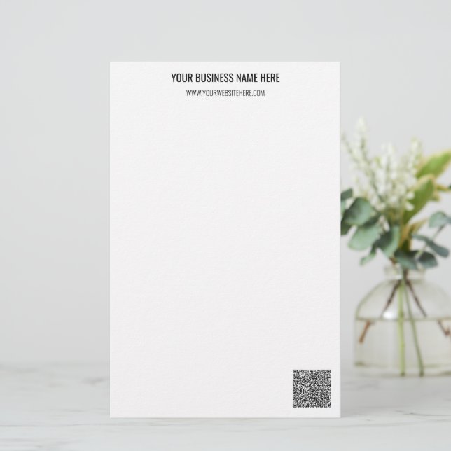 Your QR Code Custom Text Personalised Stationery (Standing Front)