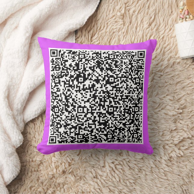 Your QR Code Custom Text Pillow Choose Colour (Blanket)