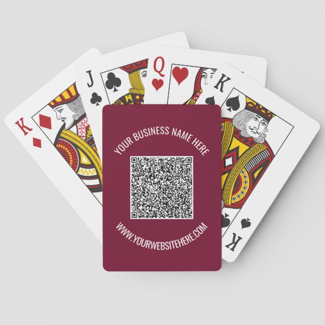 Your QR Code Custom Text Playing Cards Template (Back)