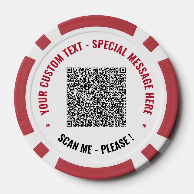 Your QR Code Custom Text Poker Chips Choose Colour (Back)