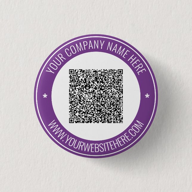 Your QR Code Custom Text Promotional Button (Front)