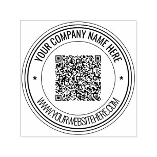 Your QR Code Custom Text Round Self-inking Stamp