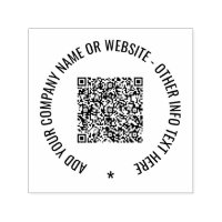 Your QR Code Custom Text Round Self-inking Stamp