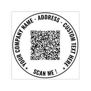 Your QR Code Custom Text Round Self-inking Stamp