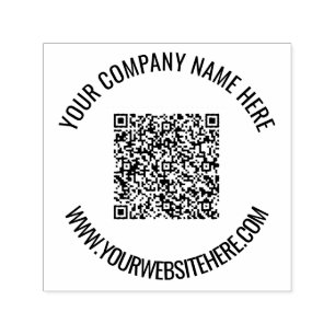 Your QR Code Custom Text Round Stamp Example