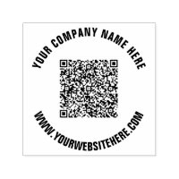 Your QR Code Custom Text Round Stamp Example