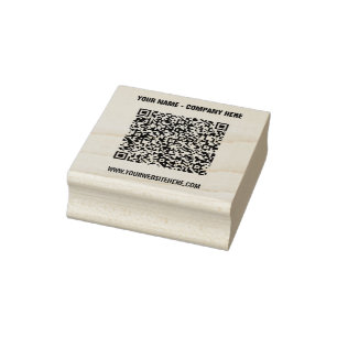 Your QR Code Custom Text Rubber Stamp Template