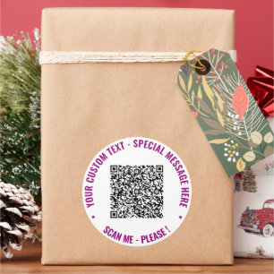 Your QR Code Custom Text Sticker Choose Colours