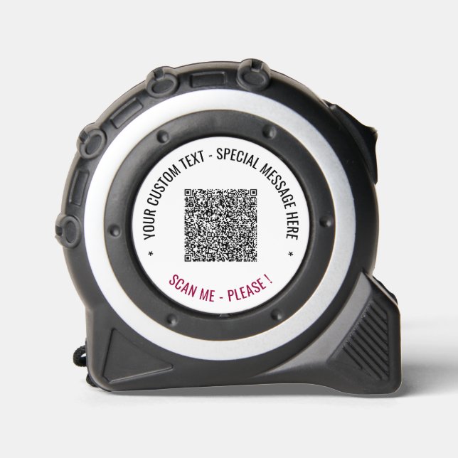 Your QR Code Custom Text Tape Measure Template 1 (Front)