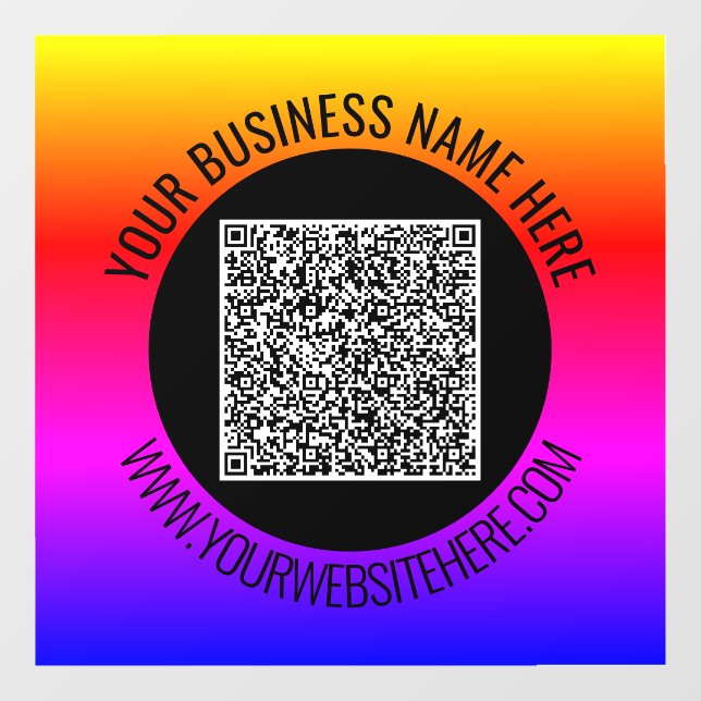 Your QR Code Custom Text Window Cling Template (Sheet)