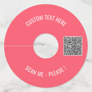 Your QR Code Custom Text Wine Glass Tag Example