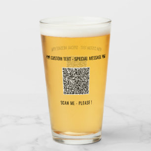 Your QR Code Custom TextPromotional Glass Example