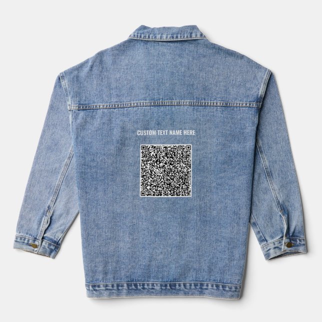 Your QR Code Denim Jacket with Custom Text (Back)