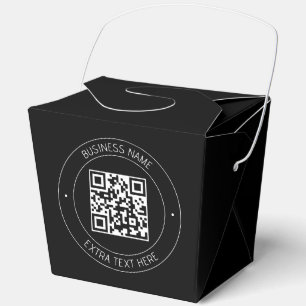 Your QR code & Editable Text   Black & White Favour Box
