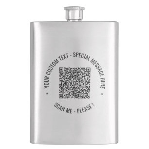 Your QR Code Flask Gift Scan Info and Custom Text