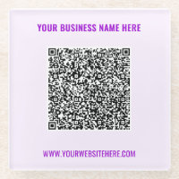 Your QR Code Glass Coaster Example Custom Text