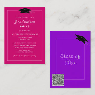 Your QR Code Graduation Invitation Custom Colours