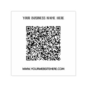 Your QR Code Info Business Name Website Stamp