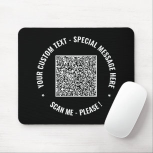 Your QR Code Info Custom Text and Colours Mouse Pa Pad