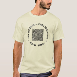 Your QR Code Info Custom Text and Colours T-Shirt