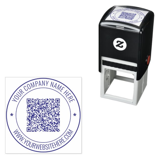 Your QR Code Info Name Website Info Round Stamp (In Situ)