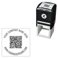 Your QR Code Info Name Website Self-inking Stamp