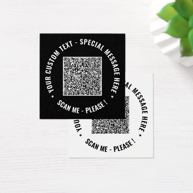 Your QR Code Info Text Custom Colours Profile Card (Desk)