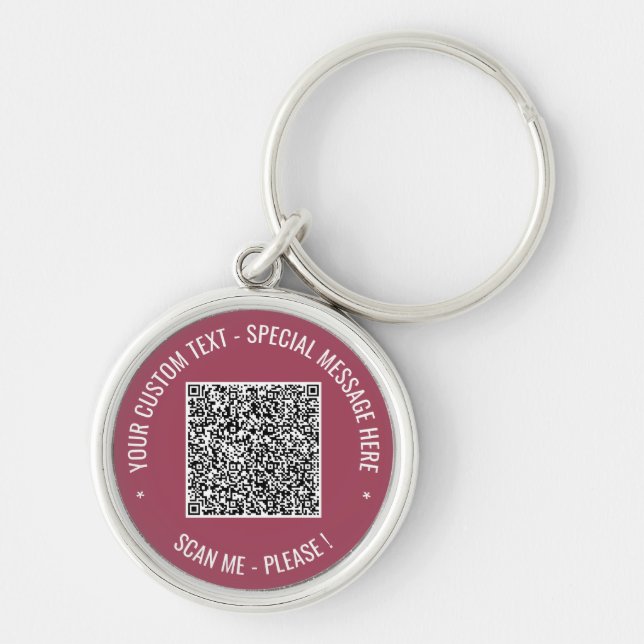 Your QR Code Keychain with Custom Text and Colour (Front)