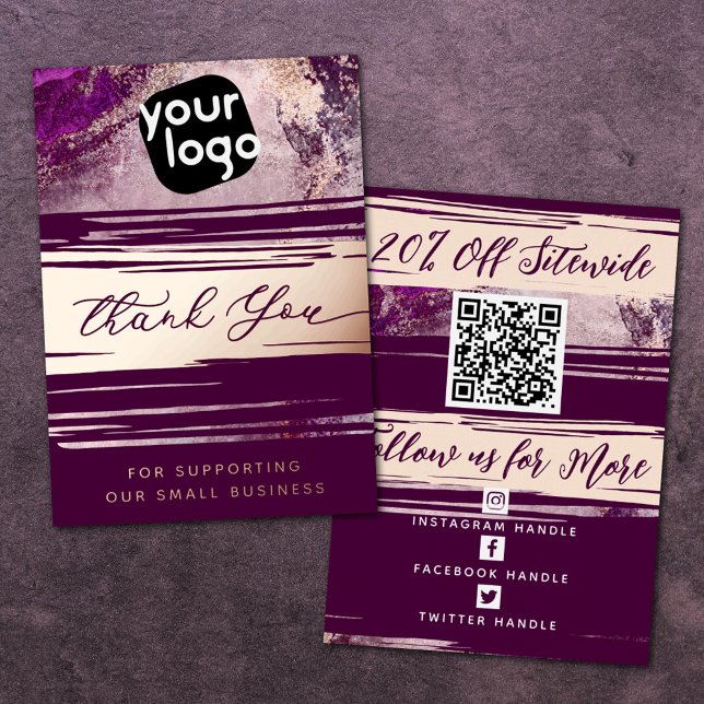   Your QR Code & Logo Modern Thank You Real Foil (Creator Uploaded)