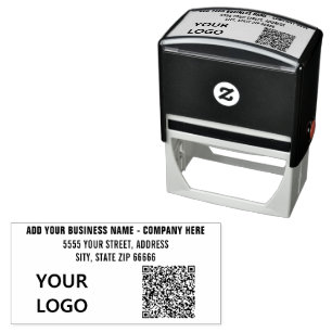 Your QR Code Logo Name Info Address Stamp Example
