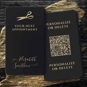Your QR Code Luxury Hair Stylist Next Appointment Business Card