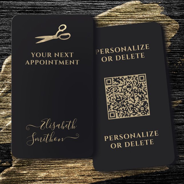  Your QR Code Luxury Hair Stylist Next Appointment Business Card (Creator Uploaded)