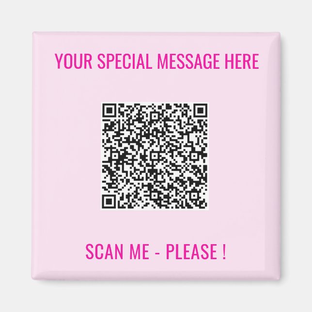 Your QR Code Magnet Gift with Custom Text (Front)