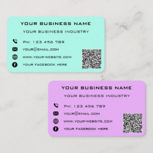 Your QR Code Name Address Info Colour Business Car Calling Card