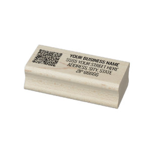 Your QR Code Name Address Rubber Stamp Example