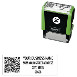 Your QR Code Name Return Address Stamp Example